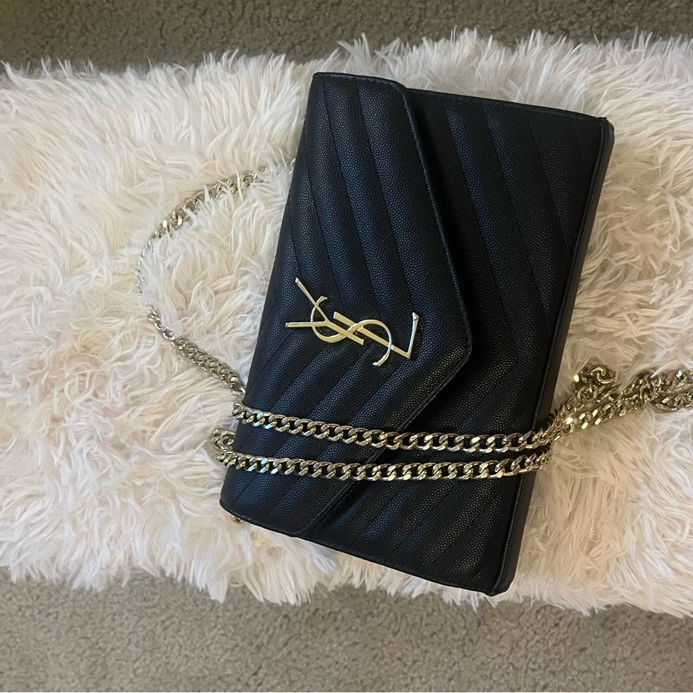 YSL Black Quilted Chain Bag